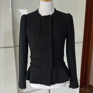 Rebecca Taylor Black Tailored Tweed Jacket